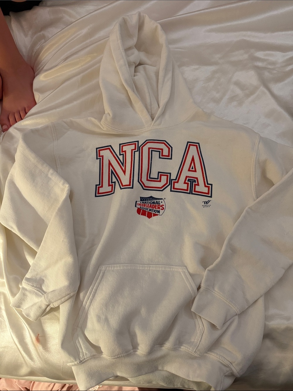 NCA Cream Hoodie with Red/Blue Logo